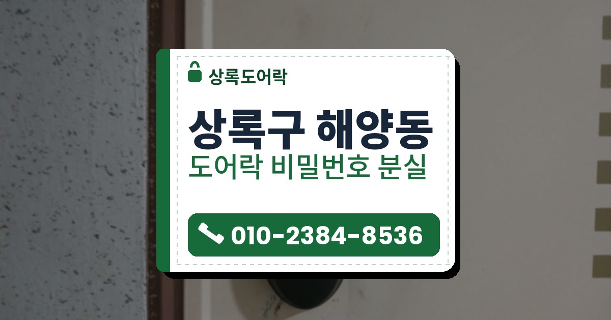 상록구 해양동 출장 — 베이지 철문에 붙은 덮개 닫힌 검은 보조키 도어락과 갈색 문틀
